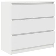 Сайдборд, бял, 80x35x76 см, инженерно дърво