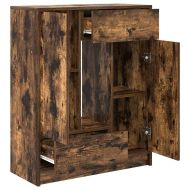 Бюфет с чекмеджета и вратички, опушен дъб, 73x31x90 см