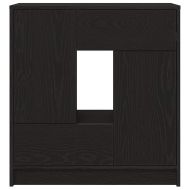 Бюфет с чекмеджета и вратички, черен дъб, 70,5x34x74,5 см