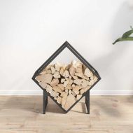 Стойка за дърва за огрев черна 40x25x120 см