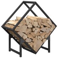 Стойка за дърва за огрев черна 40x25x120 см