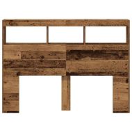 Табла шкаф с LED, Старо дърво, 140x17x102 см