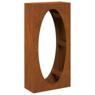 Стойка за дърва за огрев 50x23x100 см Патинираща стомана