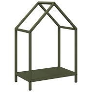 Стойка за дърва за огрев маслиненозелена 40x25x60 см