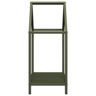 Стойка за дърва за огрев маслиненозелена 40x25x60 см