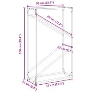 Стойка за дърва за огрев маслиненозелена 60x25x100 см
