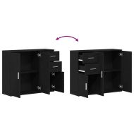 Бюфет, черен дъб, 91x29,5x75 см, инженерно дърво