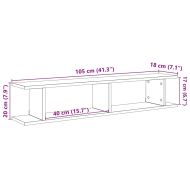 Стенни рафтове 2 бр черно и дъб 105x18x20 см инженерно дърво