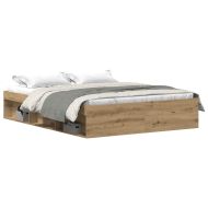 Рамка за легло без матрак дъб артизан 150x200см инженерно дърво
