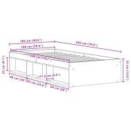Рамка за легло без матрак Черен дъб 100x200 см инженерно дърво