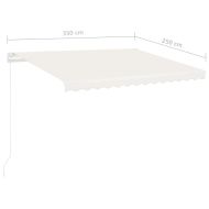 Свободностояща ръчно прибираща се тента, 350x250 см, кремава