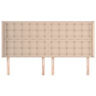 Горна табла с уши, капучино, 163x16x118/128 см, изкуствена кожа