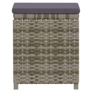 Градински лаундж комплект с възглавници 6 части полиратан сив