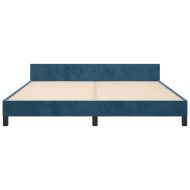 Рамка за легло с табла, тъмносиня, 180x200 см, кадифе