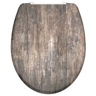 SCHÜTTE Дуропласт тоалетна седалка с плавно затваряне OLD WOOD принт