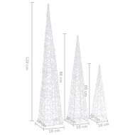 Комплект акрилни декоративни LED елхи студено бяло 60/90/120 см