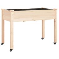 Плантер на колела с вложка 118x59x80 см масивна ела
