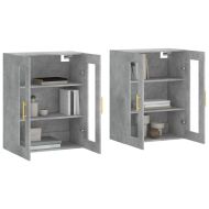 Стенни шкафове, 2 бр, бетонно сиви, инженерно дърво