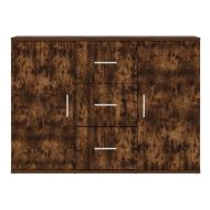 Сайдборд, опушен дъб, 91x29,5x65 см, инженерно дърво