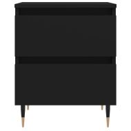 Нощни шкафчета, 2 бр, черни, 40x35x50 см, инженерно дърво