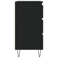 Сайдборд, черен, 60x35x70 см, инженерно дърво