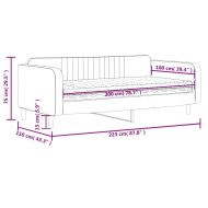 Канапе с матрак, тъмнозелено, 100x200 см, кадифе