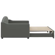 Канапе с изтеглящо разтегателно легло тъмносиво 90x200 см плат