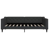 Канапе с изтеглящо легло и чекмеджета черно 90x190 см плат