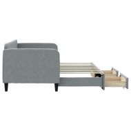 Канапе с походно легло и чекмеджета светлосиво 80x200 см плат