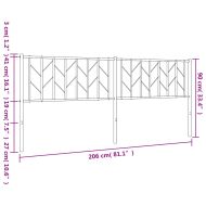 Метална табла за глава, черна, 200 см