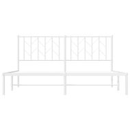 Метална рамка за легло с горна табла, бяла, 160x200 см