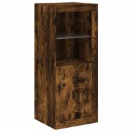 Сайдборди с LED осветление, 3 бр, опушен дъб, инженерно дърво