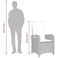 Градински комплект с възглавници, 3 части, бежов, полиратан