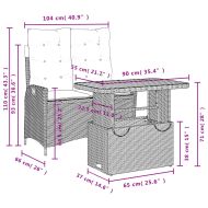 Градински комплект с възглавници, 2 части, бежов полиратан