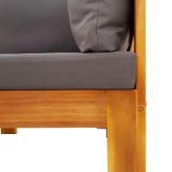 Градински комплект диван с възглавници, 5 части, акация масив