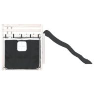 Двуетажно легло с пързалка и завеси, бяло и черно, 90x200 см