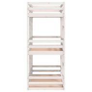 Триетажно легло, бяло, 75x190 см, борово дърво масив