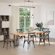 Крака за конзолна маса, Т-образни, 2 бр., черни, 38x25x(72-73) см, стомана