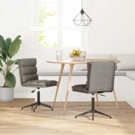 Трапезни столове, 2 бр, сиви, изкуствена кожа