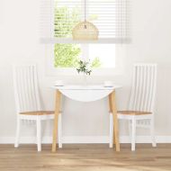 трапезни столове 2 бр. бяла масивна дървесина гума