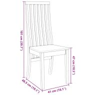 трапезни столове 2 бр. бяла масивна дървесина гума