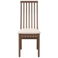 Трапезни столове с възглавници 2бр Кафяв масивна дървесина гума