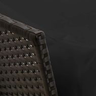 Градински диван с възглавници, черен полиратан