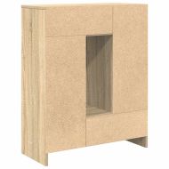 Бюфет с чекмеджета и вратички, дъб сонома, 73x31x90 см