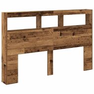 Табла шкаф с LED, Старо дърво, 160x17x102 см