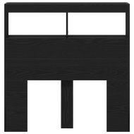 Табла шкаф с LED, черен дъб, 100x17x102 см