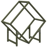 Стойка за дърва за огрев маслиненозелена 50x25x50 см