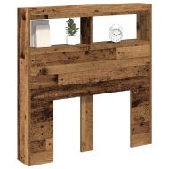 Табла шкаф с LED, Старо дърво, 100x17x102 см