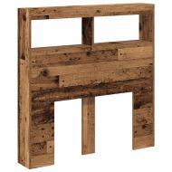 Табла шкаф с LED, Старо дърво, 100x17x102 см