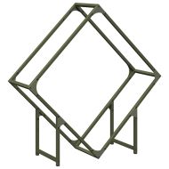 Стойка за дърва за огрев маслиненозелена 80x25x80 см